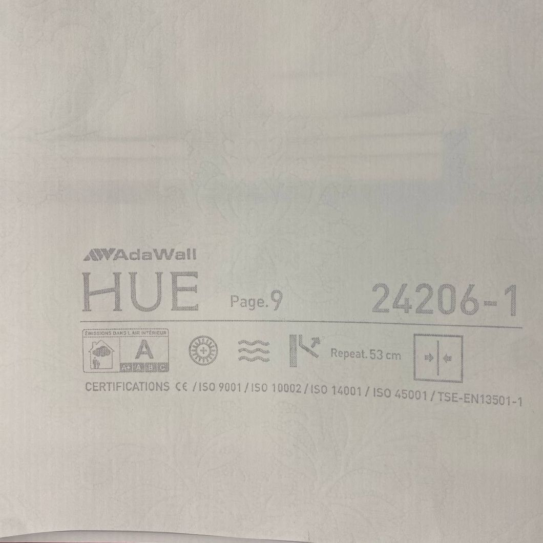 Шпалери вінілові на флізеліновій основі AdaWall Hue білий 1,06 х 10,05м (24206-1)
