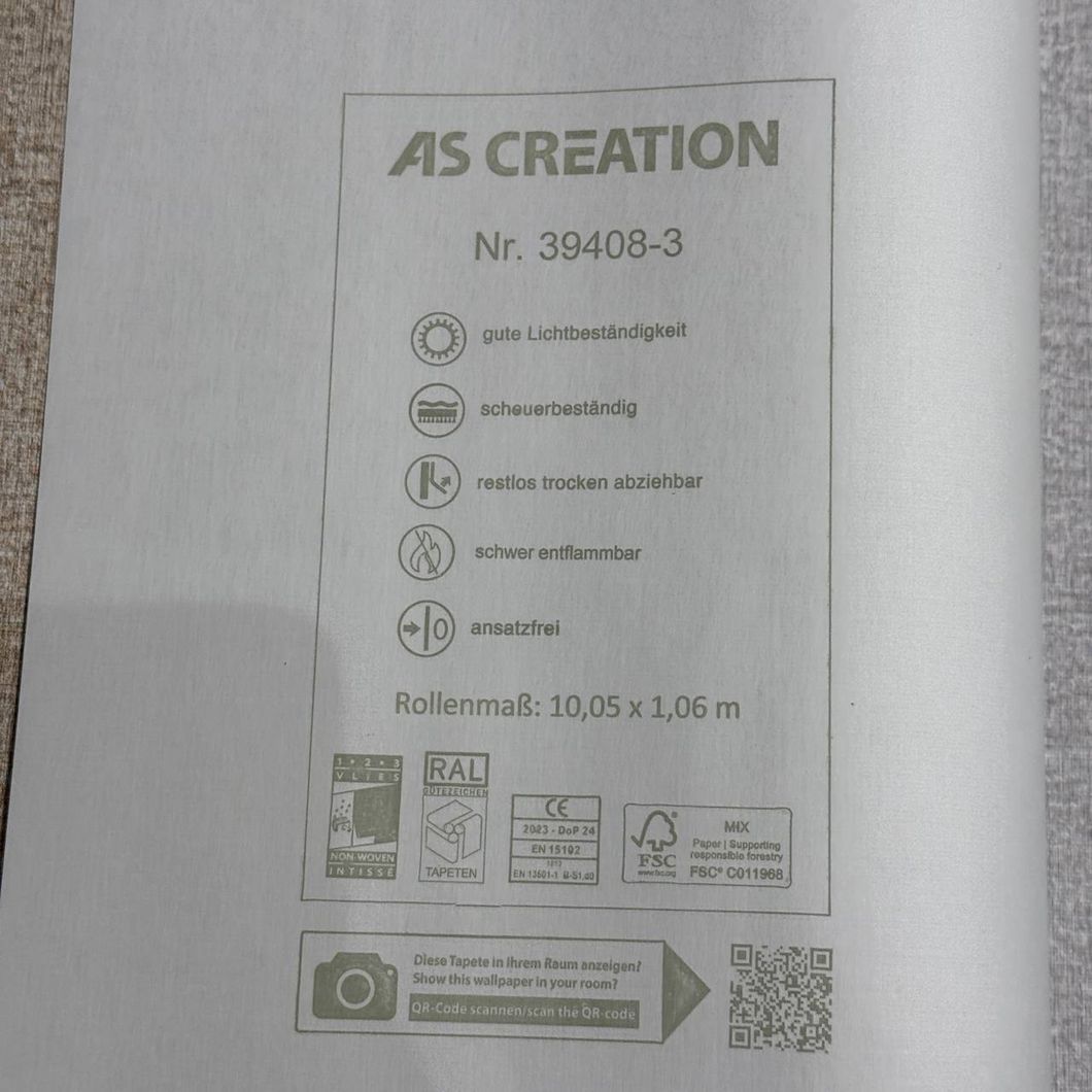 Обои виниловые на флизелиновой основе белые AS Creation Royal Botanic 1,06 х 10,05м (39408-3)