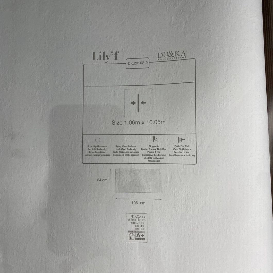 Шпалери вінілові на флізеліновій основі DUKA Lily графітовий 1,06 х 10,05м (29102-9)