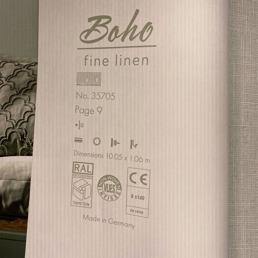 Шпалери вінілові на флізеліновій основі Marburg Boho світло-сірий 1,06 х 10,05м (35705)