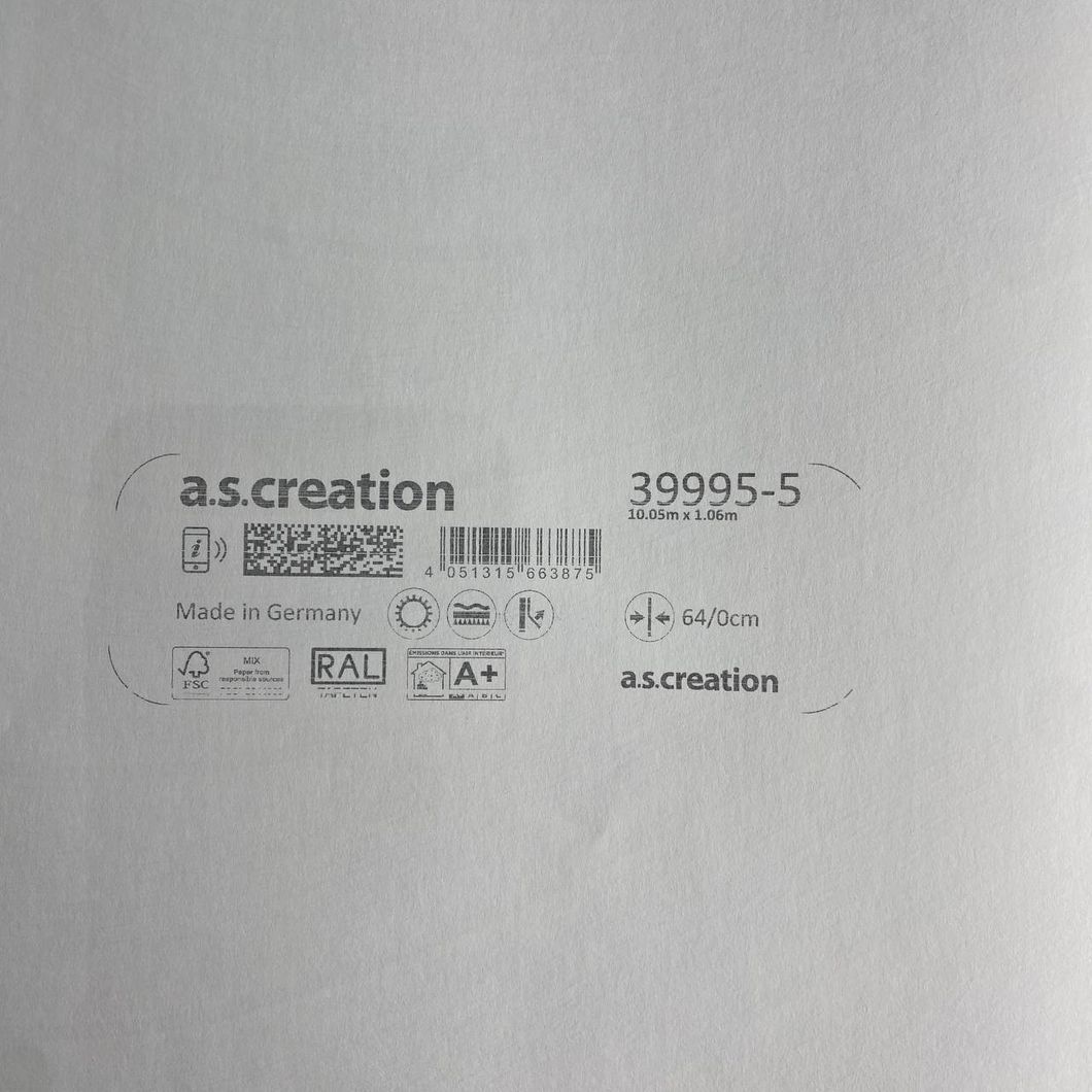 Шпалери вінілові на флізеліновій основі AS Creation Deluxe сірий 1,06 х 10,05м (39995-5)