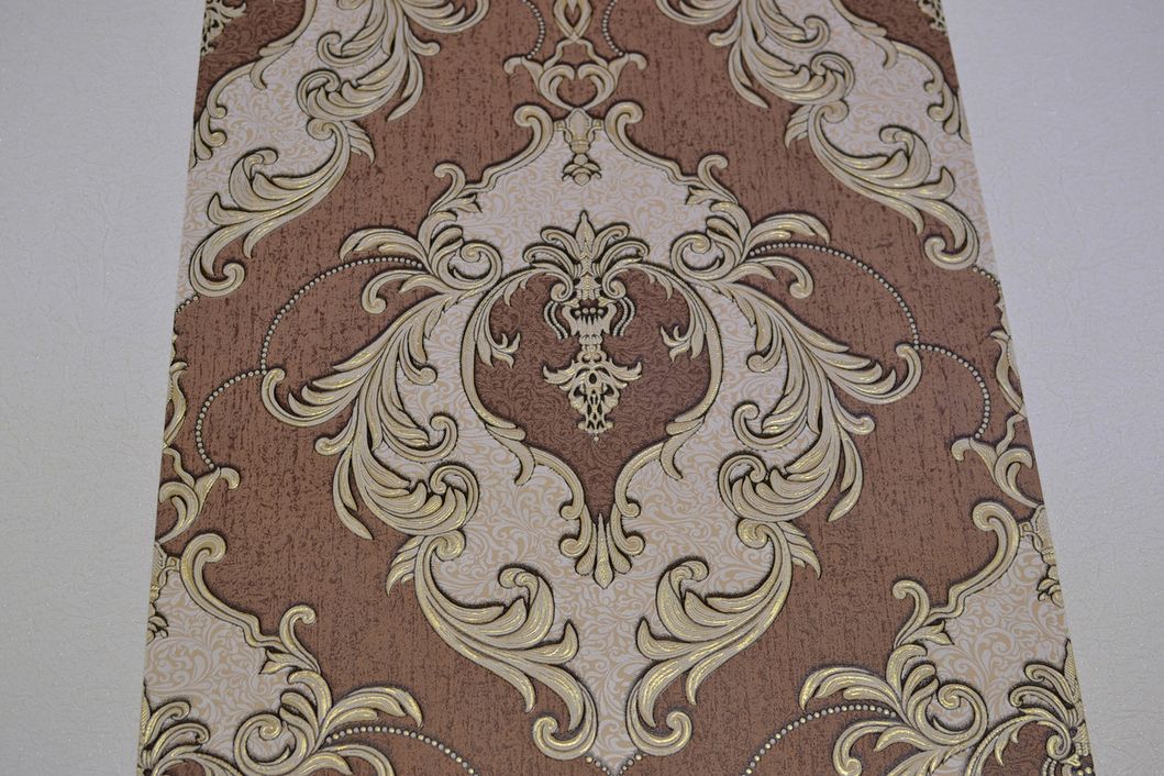 Обои виниловые на бумажной основе Vinil BKV Измир Декор коричневый 0,53 х 10,05м (6-1117),