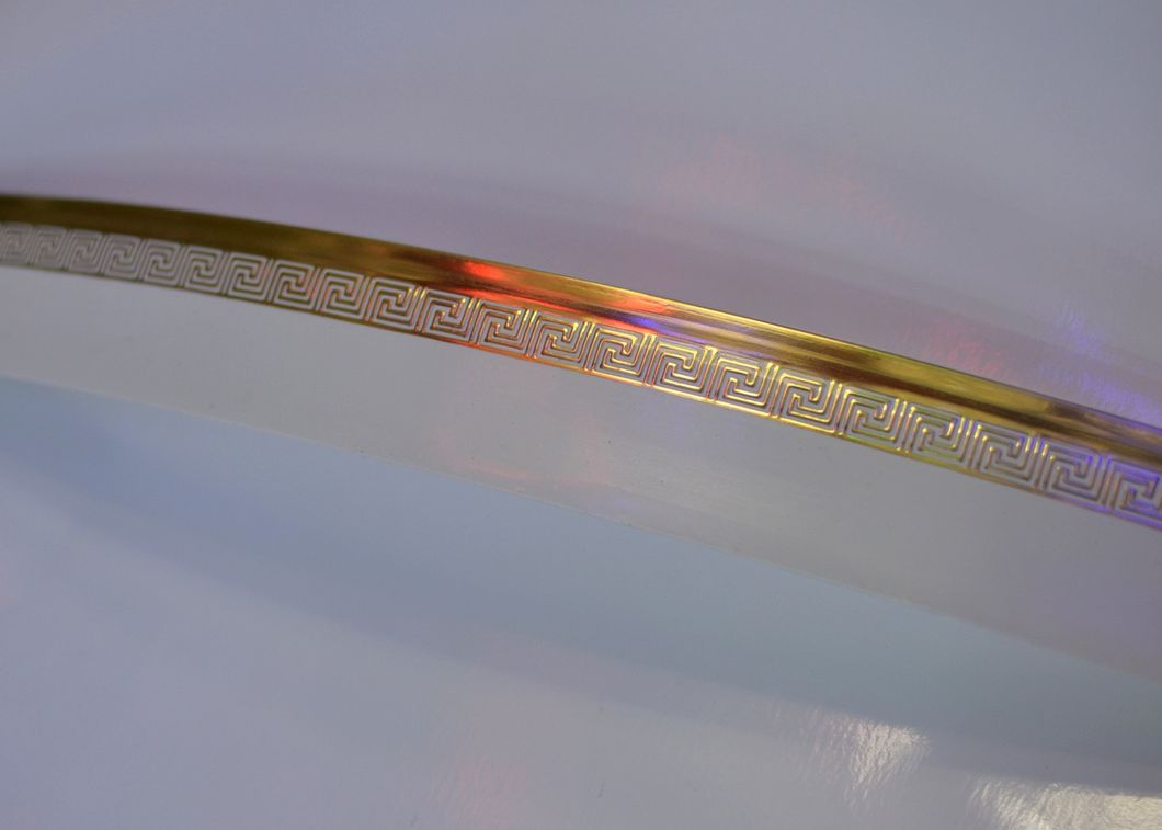 Накладка декоративная на карниз (багет) меандр золото ширина 5 см (102167), Золотой, Золотой