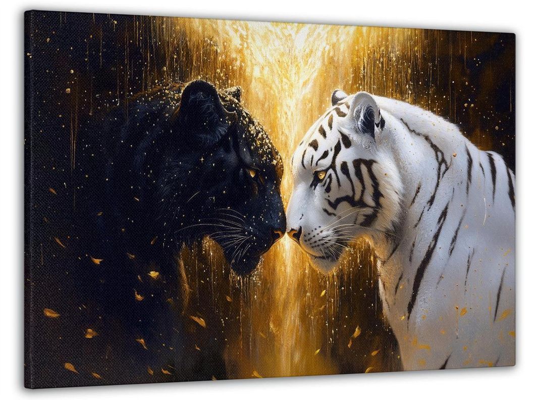 Картина на холсте МАKO "Инь и Ян тигры " 60x100 см MK10606