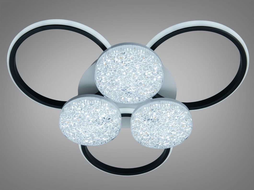 Люстра LED Diasha біло-чорна 82W пульт 3+3