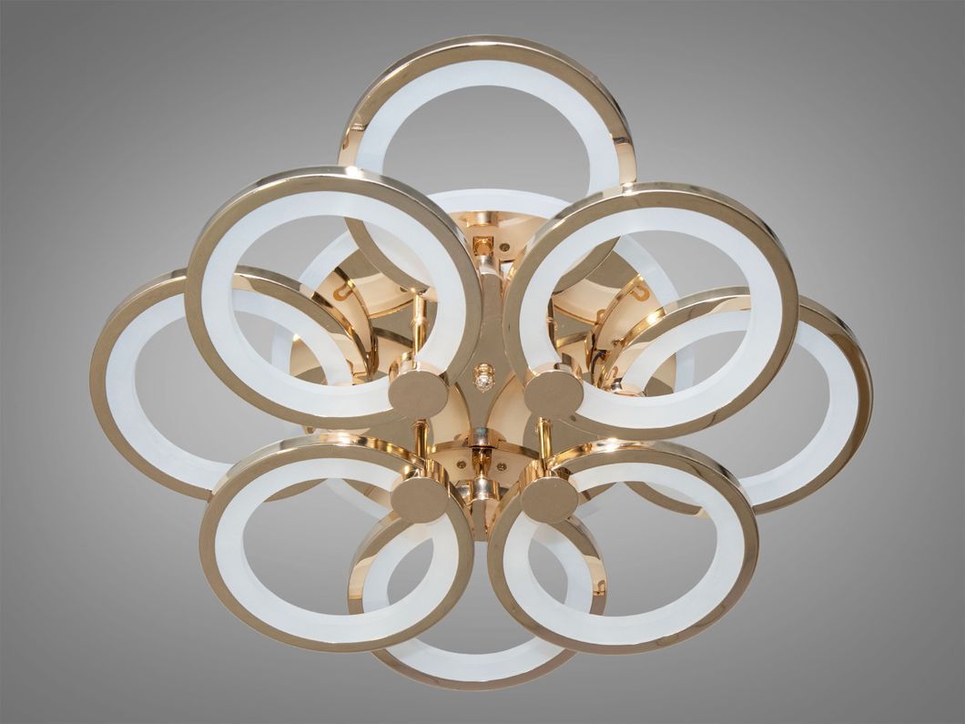 Потолочная люстра с диммером и LED подсветкой, цвет хром, 125W