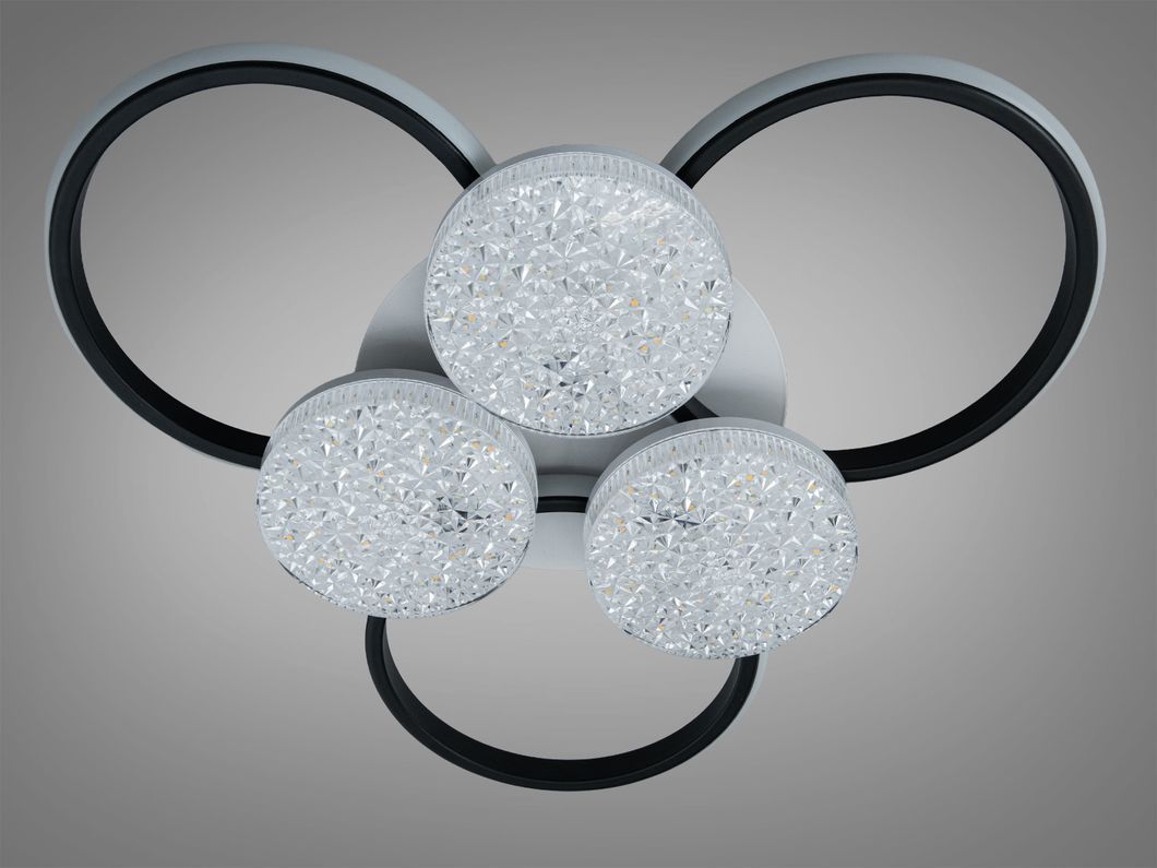 Люстра LED Diasha біло-чорна 82W пульт 3+3