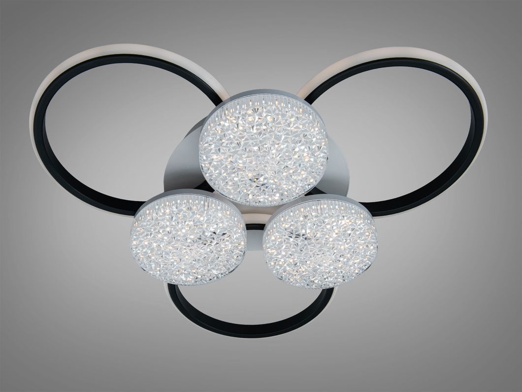 Люстра LED Diasha біло-чорна 82W пульт 3+3