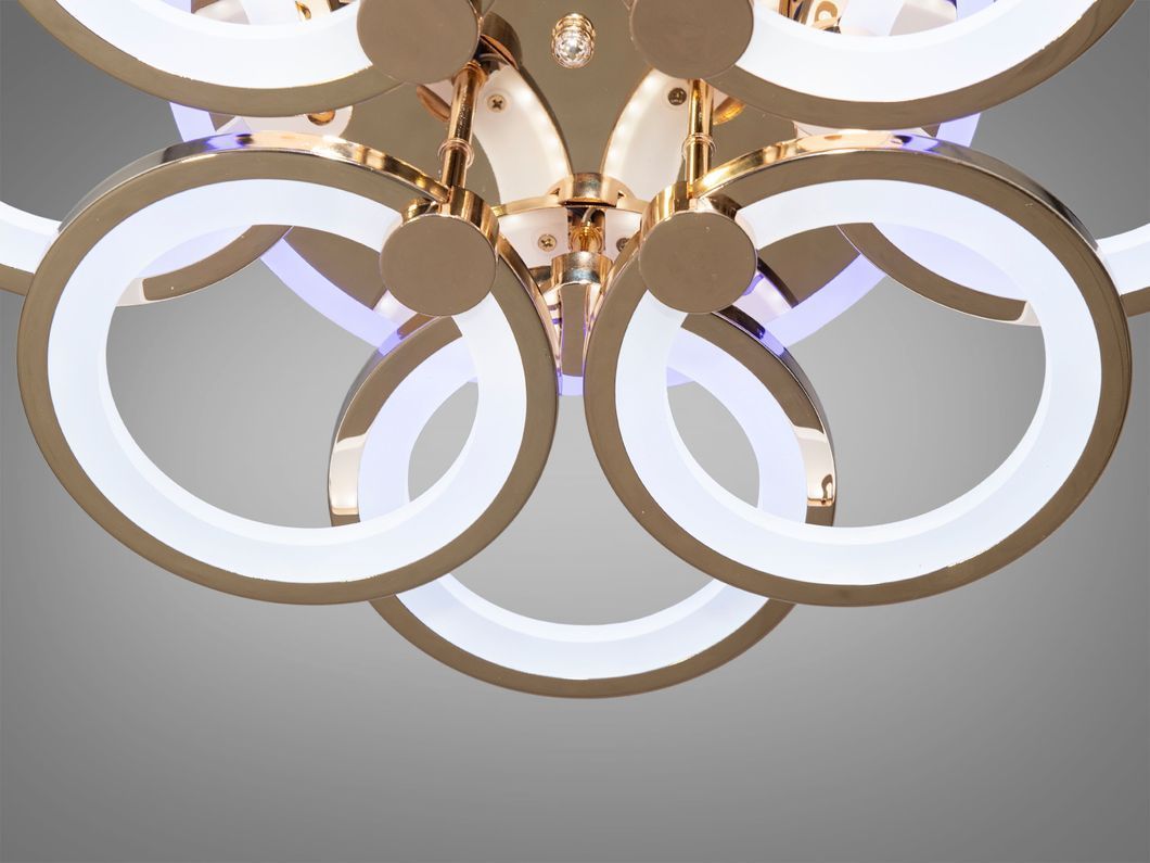 Потолочная люстра с диммером и LED подсветкой, цвет хром, 125W