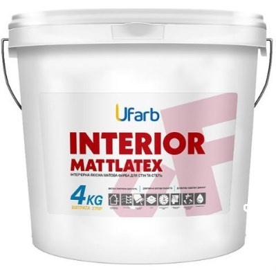 Краска Интерьерная Ufarb INTERIOR Mattlatex 4КГ (9116)