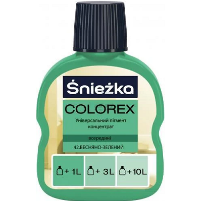 Универсальный пигментный концентрат Colorex Sniezka 42 зелёный весенний 100 мл (103721), Зелёный, Зелёный