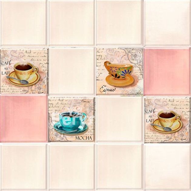 Набір панелей декоративне панно ПВХ "Чашки" 2835 мм х 630 мм (пнЧ-1), Рожевий, Рожевий