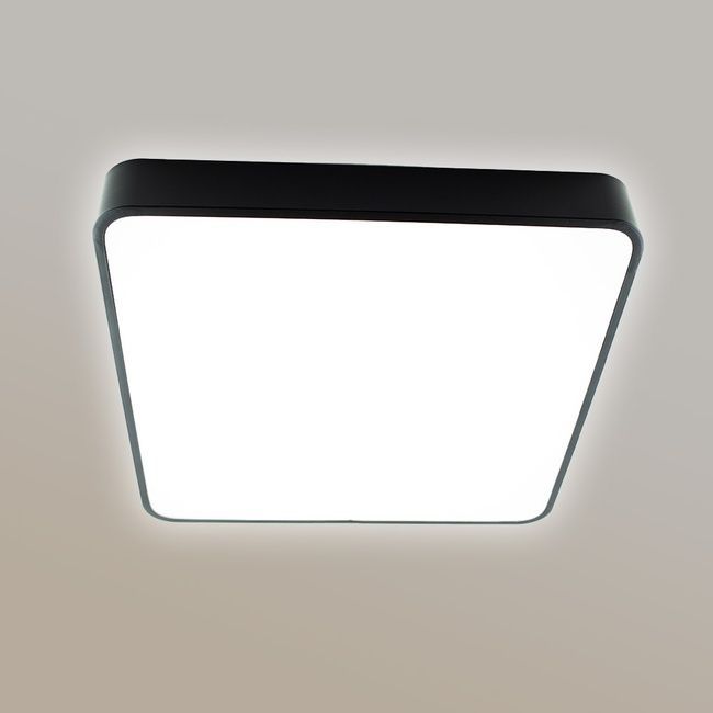 Керована світлодіодна люстра ONIX 90W S ON/OFF 500x500x50-BLACK-220-IP20, Чорний