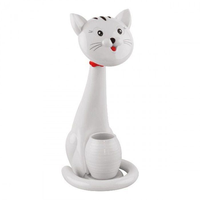 Світлодіодна Лампа настільна + нічник кіт білий, Білий, Білий