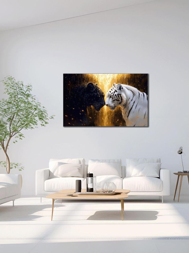 Картина на холсте МАKO "Инь и Ян тигры " 60x100 см MK10606