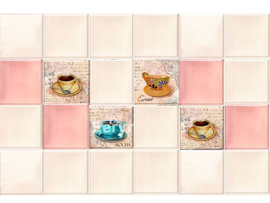 Набір панелей декоративне панно ПВХ "Чашки" 2835 мм х 630 мм (пнЧ-1), Рожевий, Рожевий