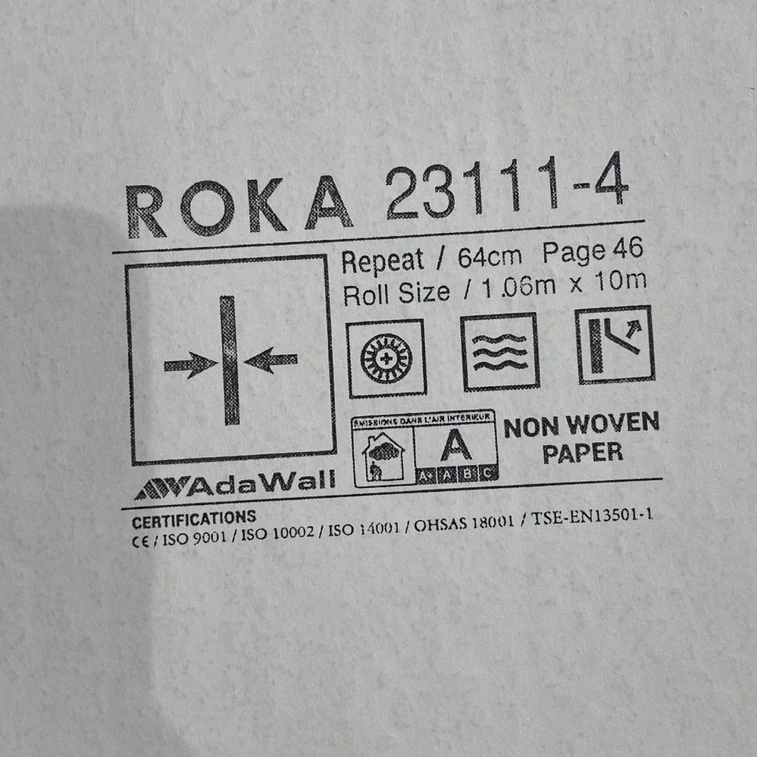 Обои виниловые на флизелиновой основе серый Roka AdaWall 1,06 х 10м (23111-4)