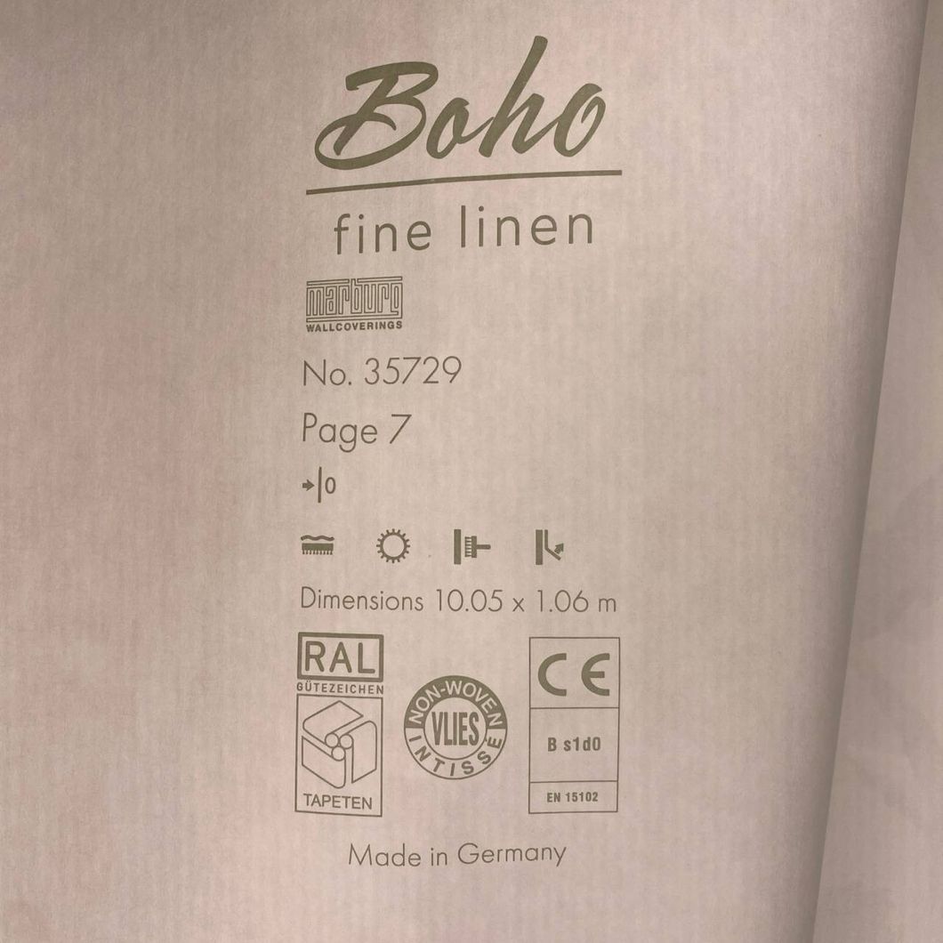 Шпалери вінілові на флізеліновій основі Marburg Boho коричневі 1,06 х 10,05м (35729)