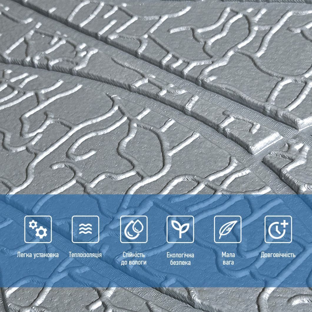 Панель 3D Silver 700*700*6mm (D) SW-00001951, Серебряный3, Серебряный