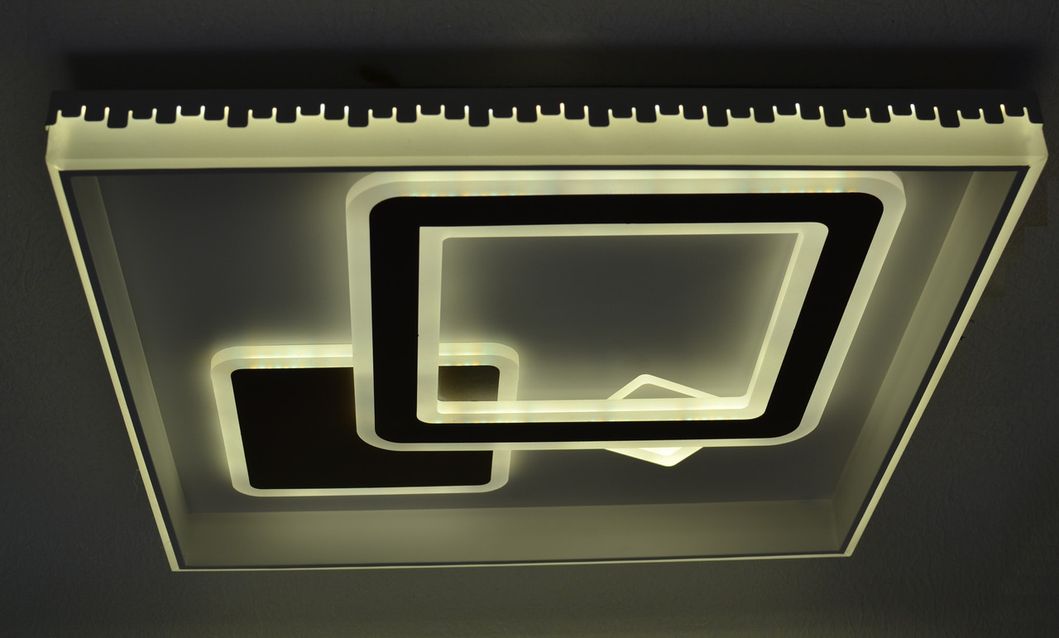 LED-люстра светодиодная квадрат есть пульт, Белый, Белый