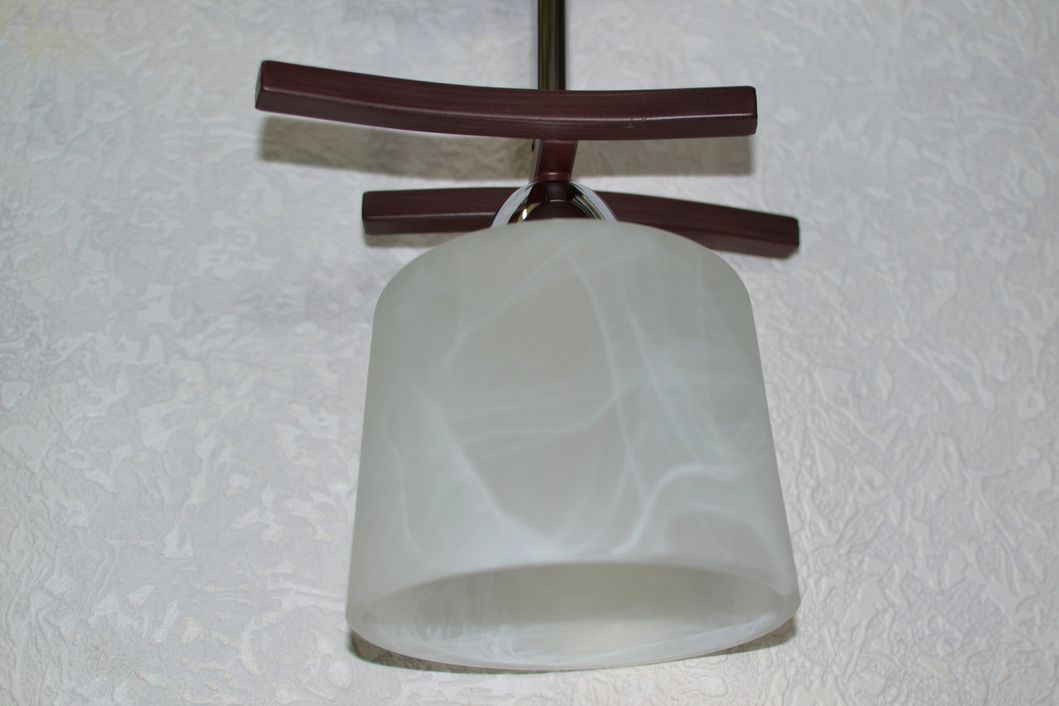 Люстра коричневая дымчатый матовый плафон 1 лампа кухня коридор, Коричневый, Коричневый