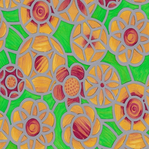 Самоклейка вітражна D-C-Fix Квіти різнокольоровий 0,675 х 15м (200-8191), Разноцветный, Різнокольоровий