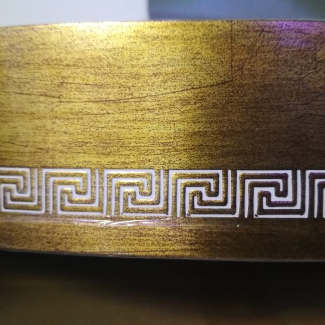Накладка декоративная на карниз (багет) меандр бронза ширина 5 см (106819), Бронза, Бронза