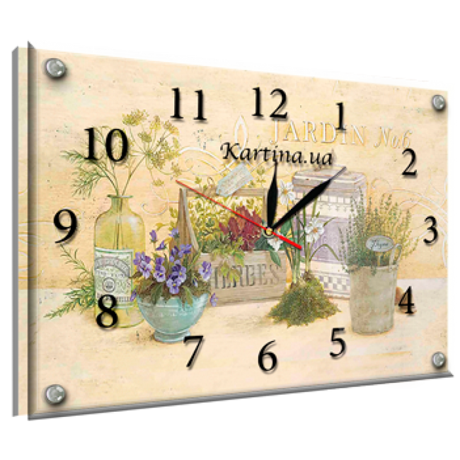 Годинник-картина під склом Польові квіти 30 см х 40 см (8434 - К - 883)