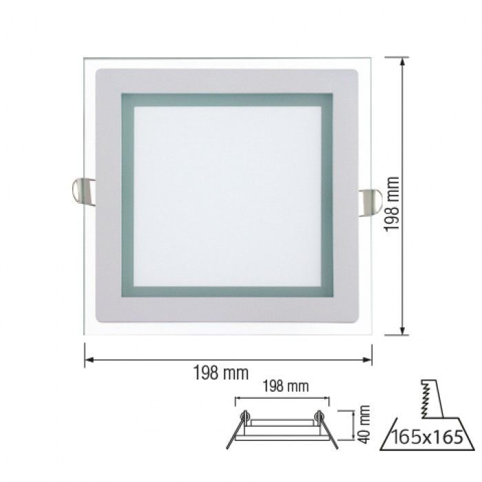 Світильник світлодіодний врізний MARIA-15 15W 4200К, Білий, Білий