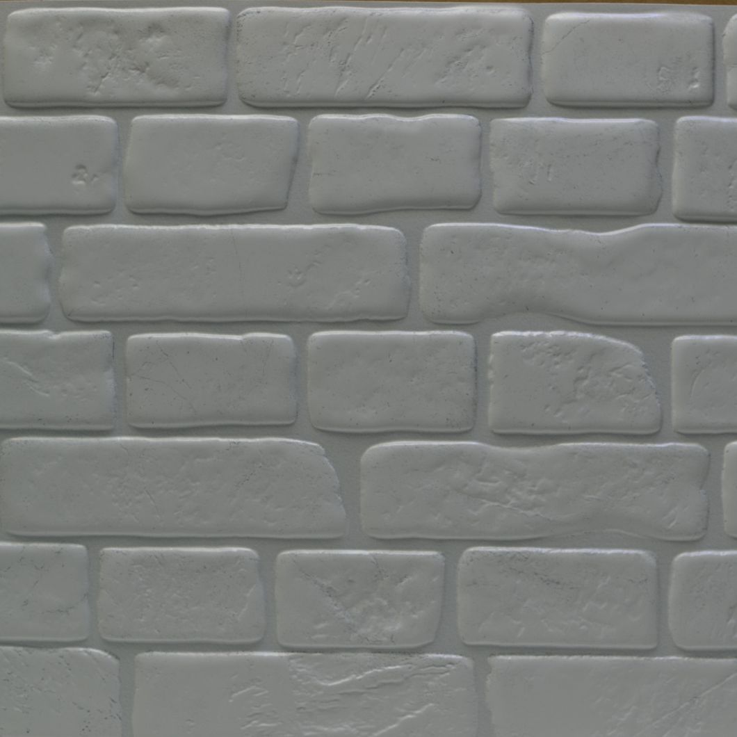 Панель стінова декоративна пластикова цегла ПВХ "Ретро білий" 951 мм х 495 мм (229рб), Білий, Білий