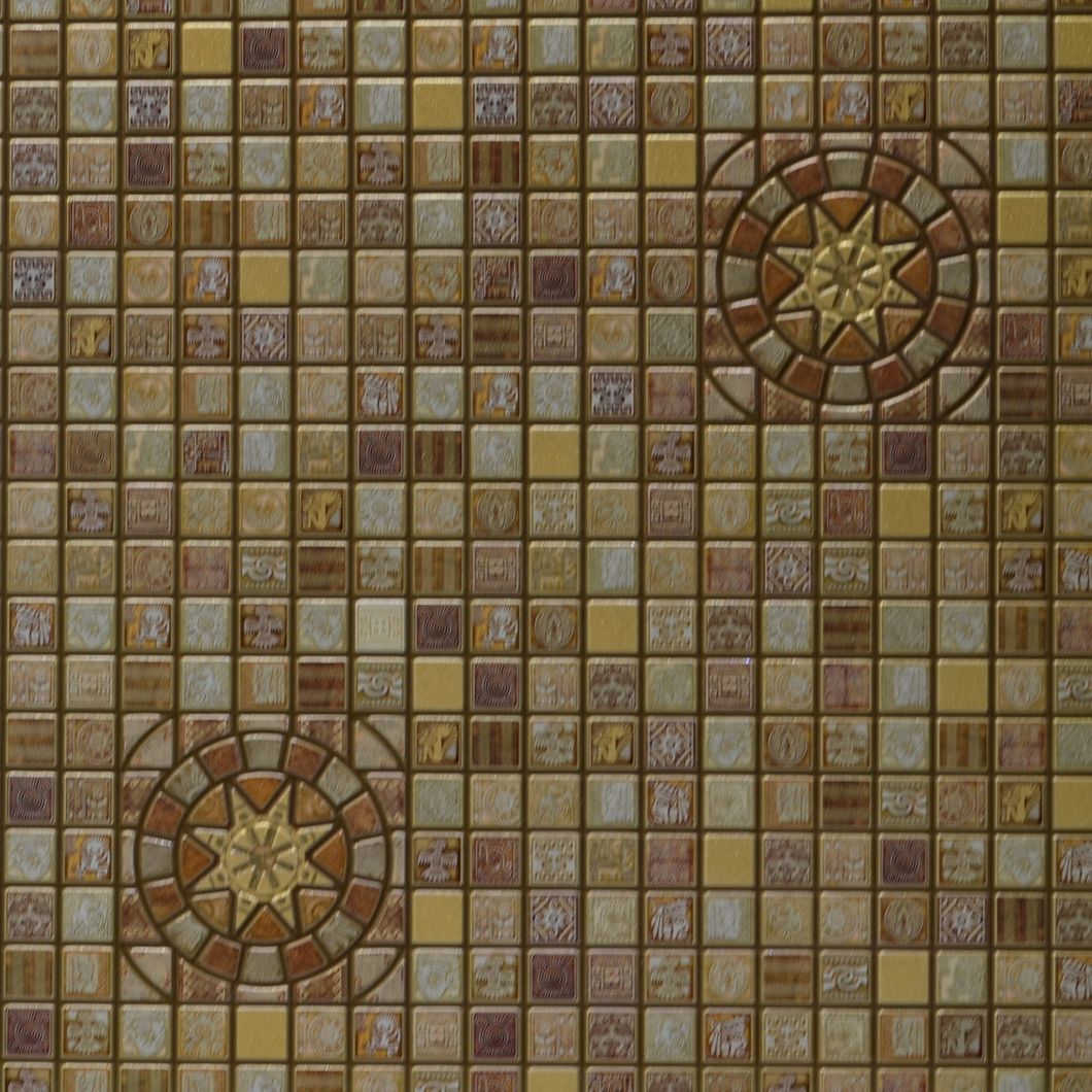 Панель стеновая декоративная пластиковая мозаика ПВХ "Медальон Коричневый " 956 мм х 480 мм (33К), Коричневый, Коричневый