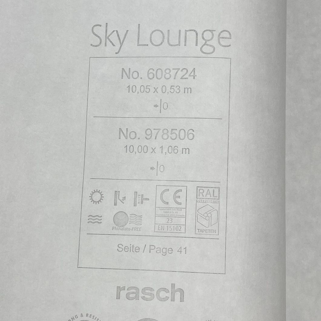 Шпалери вінілові на флізеліновій основі темно-синій Rasch Sky Lounge 1,06 х 10,05м (978506)