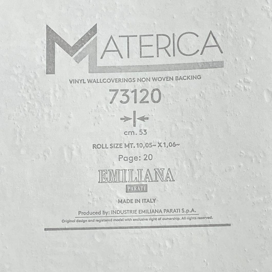 Шпалери вінілові на флізеліновій основі білий Materica (Emiliana Parati) 1,06 х 10,05м (73120)