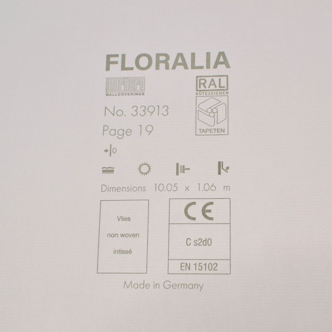 Шпалери вінілові на флізеліновій основі Marburg Floralia сірий 1,06 х 10,05м (33913)