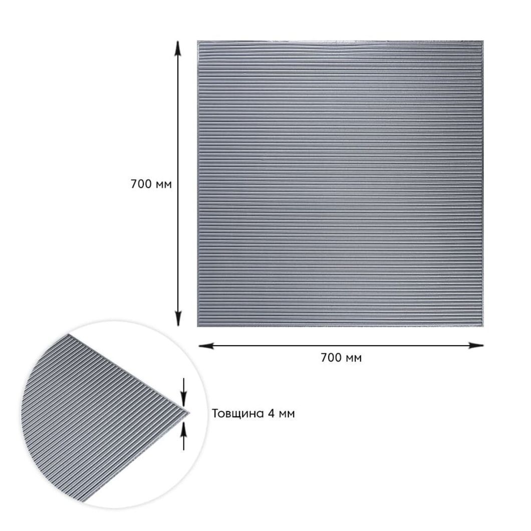 Панель 3D Silver 700*700*4mm (D) SW-00001952, Серебряный3, Серебряный