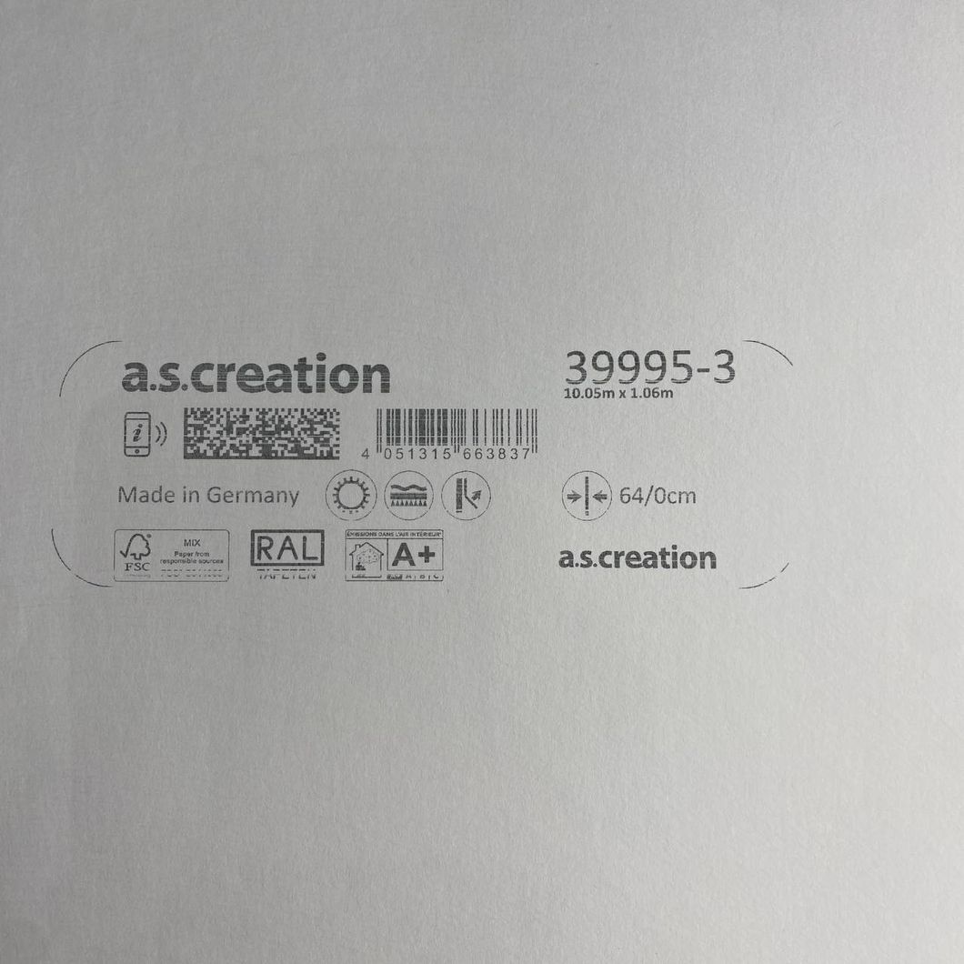Шпалери вінілові на флізеліновій основі AS Creation Deluxe бежевий 1,06 х 10,05м (39995-3)