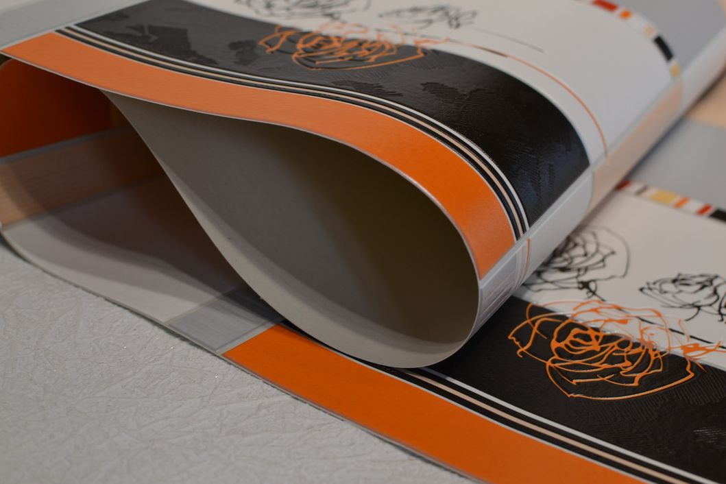 Обои виниловые на бумажной основе супер мойка Славянские обои Expromt В49,4 Силуэт оранжевый 0,53 х 10,05м (5624-02)