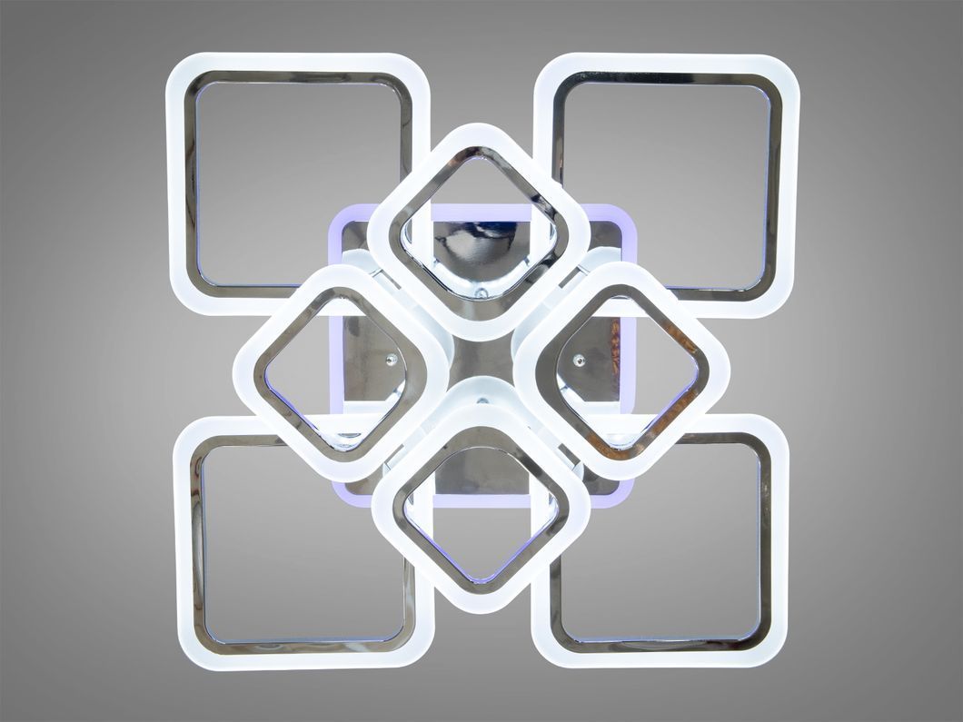 LED-люстра с диммером и цветной подсветкой, цвет хром, 115W