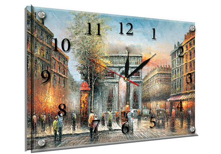 Годинник-картина під склом Місто 30 см x 40 см (3823 - К88)