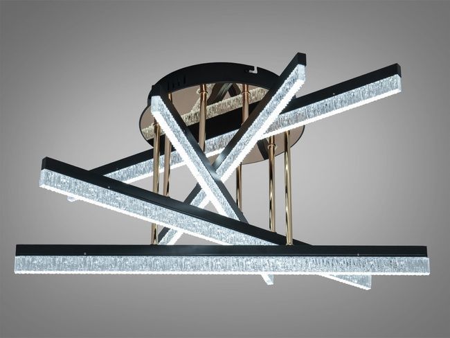 LED люстра стельова чорна 72 Вт 12 м&sup2; без пульта