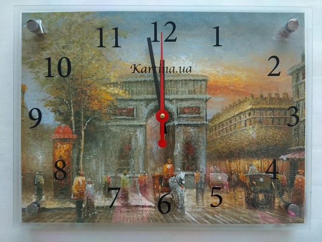 Годинник-картина під склом Місто 30 см x 40 см (3823 - К88)
