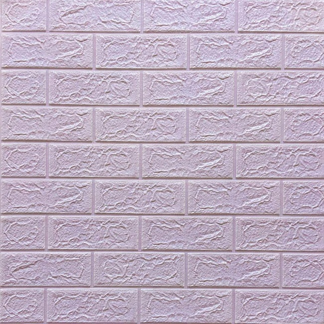 Панель стеновая самоклеющаяся декоративная 3D Кирпич фиолетовый 700x770x5мм (015-3), Фиолетовый, Фиолетовый