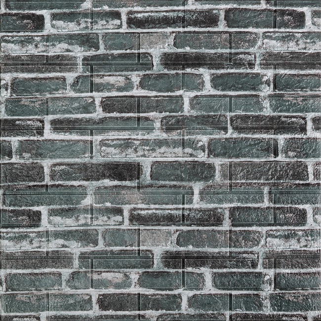 Панель стеновая самоклеящаяся декоративная 3D под кирпич серый Екатеринославский 700х770х5мм (042), Серый, Серый