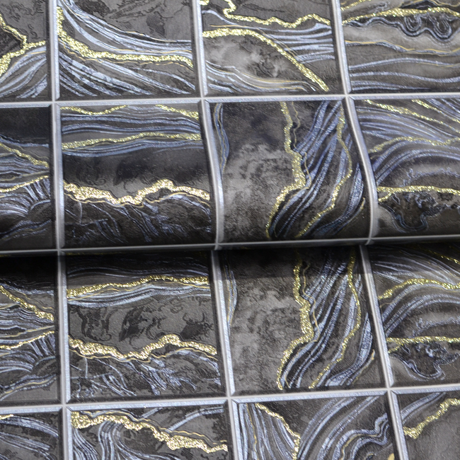 Шпалери вінілові на паперовій основі супер мийка Слов'янські шпалери Expromt В49,4 чорний 0,53 х 10,05м (5794-10)