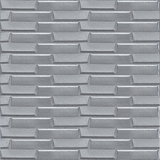 Панель стінова самоклеюча декоративна 3D кладка сірий 700 х 770 х 7 мм (034), Серый, Сірий