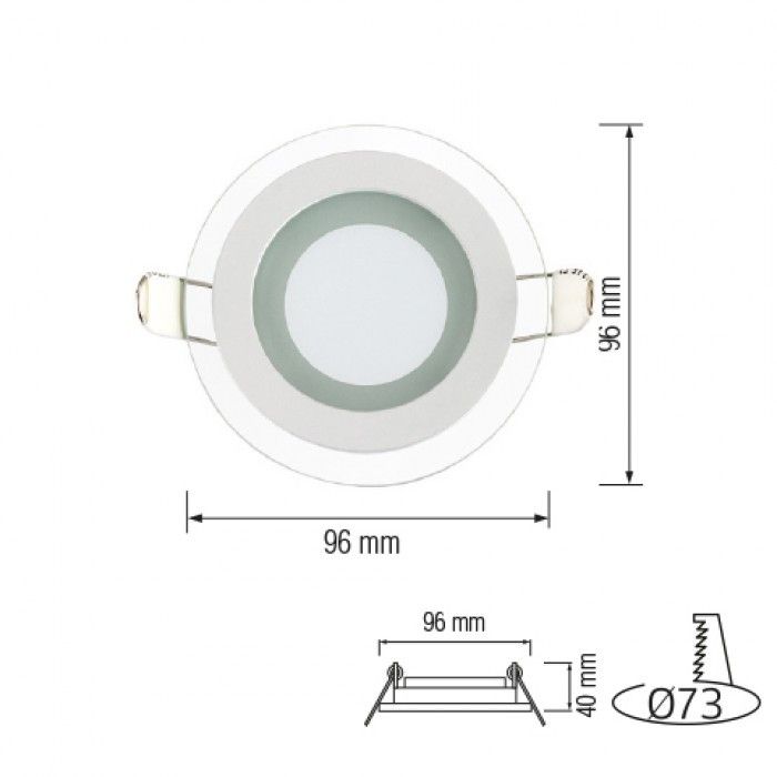 Світильник світлодіодний врізний CLARA-6 6W 4200k, Білий, Білий