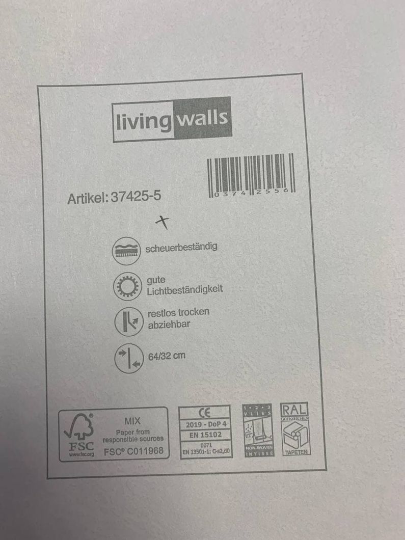 Обои виниловые на флизелиновой основе AS Creation New Walls тёмно-серый 0,53 х 10,05м (37425-5)