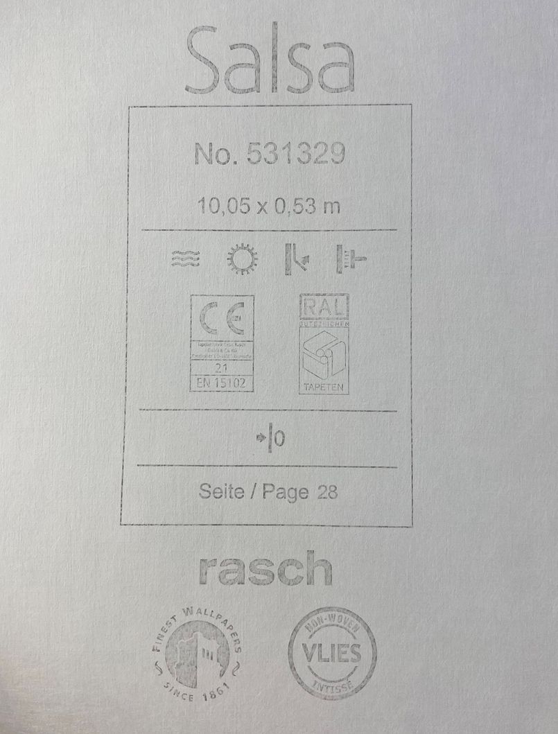 Обои виниловые на флизелиновой основе Rasch Salsа бежевый 0,53 х 10,05м (531329)