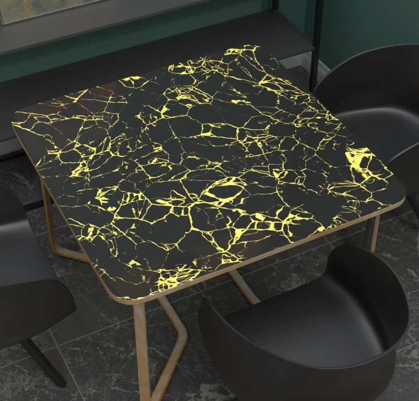 Клейонка на стіл силіконова м'яке скло без основи Чорний мрамор прозорий 0,6 х 1м (100-309), Черный, Чорний