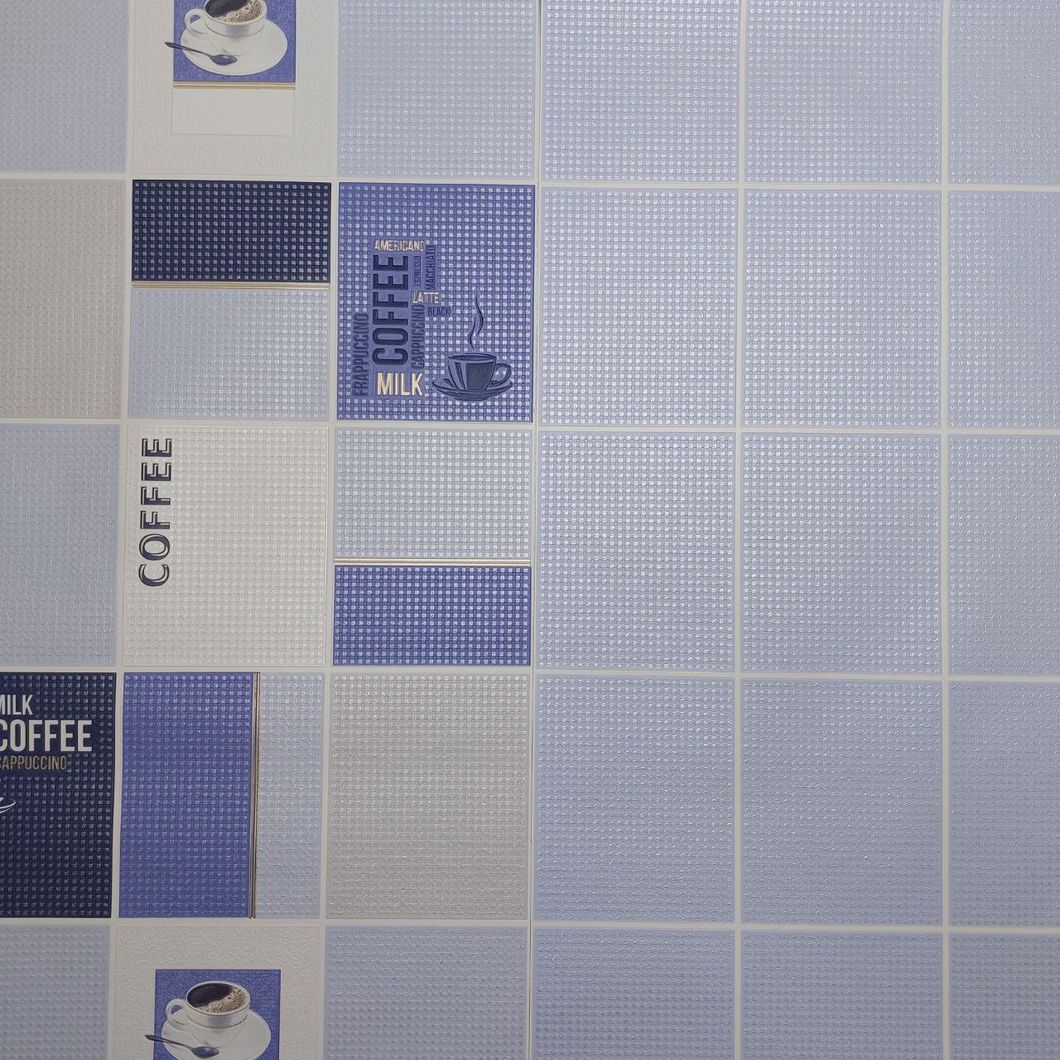 Шпалери вінілові на паперовій основі супер мийка сині Слов'янські шпалери Американо2 Expromt B49.4 0,53 х 10,05м (5834-03)
